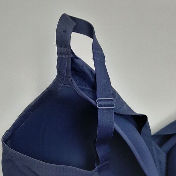 DEESSE Satin Lounge Bra Embroidered Dot Blue Sz 40 G - Picture 11 of 15